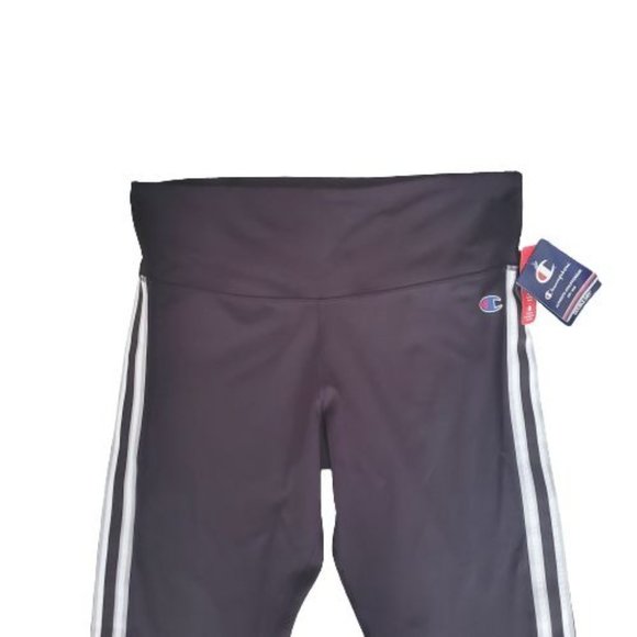 Champion Women's White Side Stripes High Rise Tights, Black Plus Size 2XL NWT - Picture 5 of 13